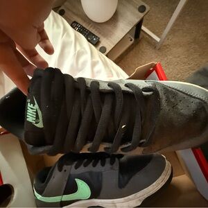 Nike Black and Mint Green Athletic Shoes